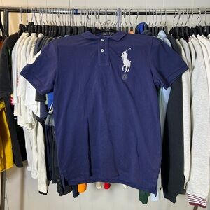 Ralph Lauren Navy Polo with Large White Pony